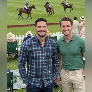 GAP Navy, Teal & Yellow Plaid Button-Down Shirt